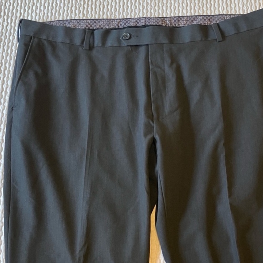Bellissimo men’s large size suit pants, dark grey black, flat front, size 44